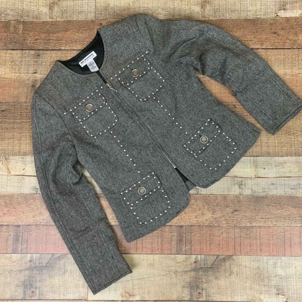 Mishca Blazer Jacket Medium Studded Embellished